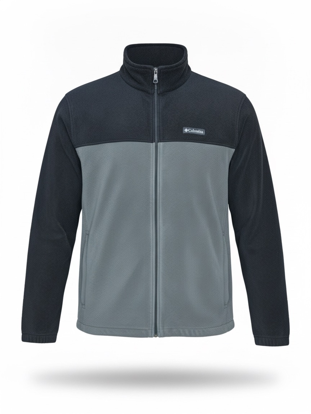Columbia Sportswear Full Zip Fleece Jacket Mens XXL Black Olive Green Zip Pocket